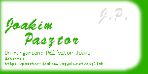 joakim pasztor business card